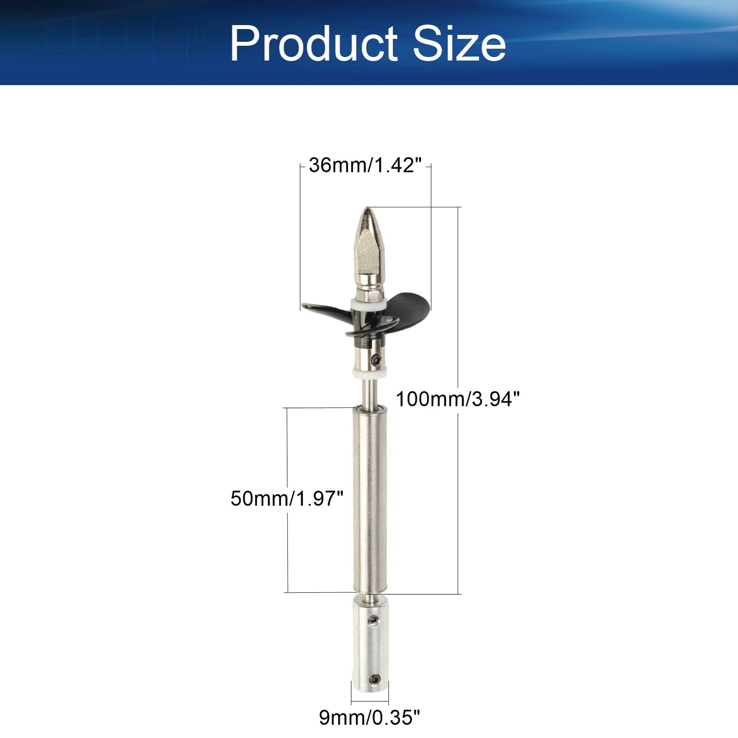 Agatige Arbre De Transmission De Moteur De 4 Mm, Arbre De Transmission D' Hélice à 2 Pales Arbre De Transmission Universel Et Joint Universel Pour Bateau RC Manchon L100mm L50mm