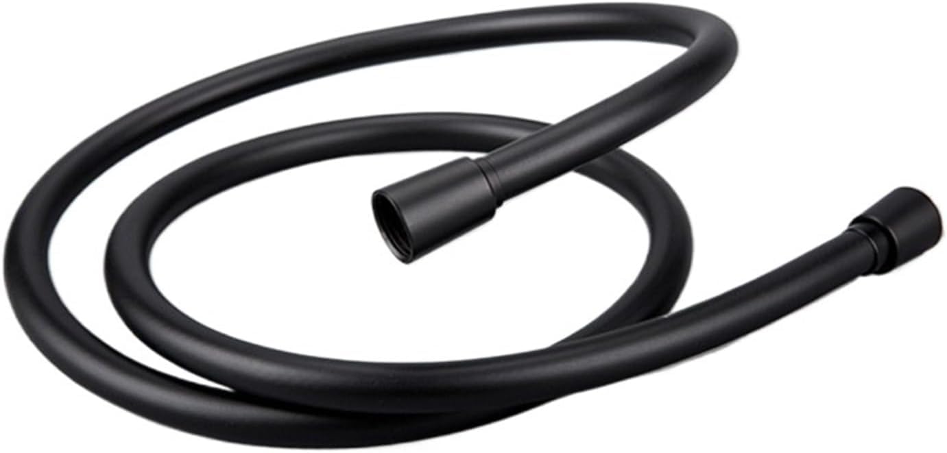Gkirqvpe Pvc 2M Black Shower Hose, Flexible Shower Hose Stainless Steel Pvc Pressure Silver Black 1M-2M 1/2 Inch Universal