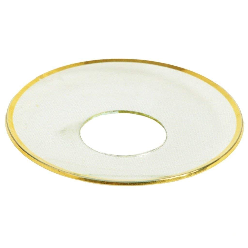 Wax Catcher Bobeche - Clear Glass with Gold Rim - Pack of 2 Drip Stoppers