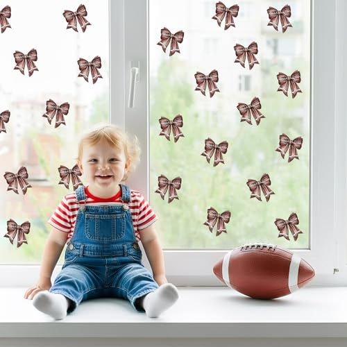 Image of Glitter Football Bow Cutouts- 100Pcs Football Bow DIY Paper Cuts Party Decorations Bowknot Shape Cutout Bulletin Board for Baby Shower Birthday Party Classroom Game Day Wall Decor Supplies