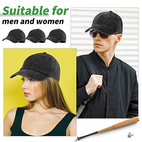 Image of Bonuci 24 /50 Pack Vintage Baseball Hat Bulk Washed Baseball Cap Adjustable Cotton Golf Hats for Men Women Sports