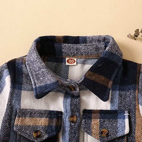 Baby Boys Flannel Shirt Jacket Plaid Buffalo Shacket Kids Long Sleeve Tartan Clothes Y2K Western Shirts School Uniform2