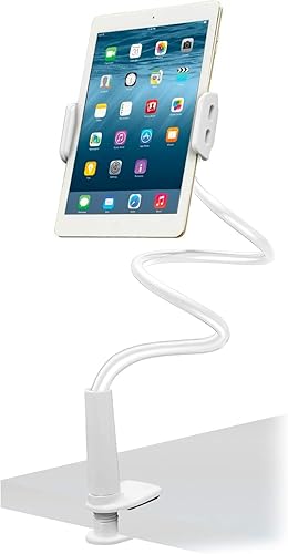 Miniatura 1 de Aduro Soporte para iPad de agarre sólido 360 ajustable universal cuello de cisne Lazy Tablet Stand para escritorio - Soporte giratorio de goma