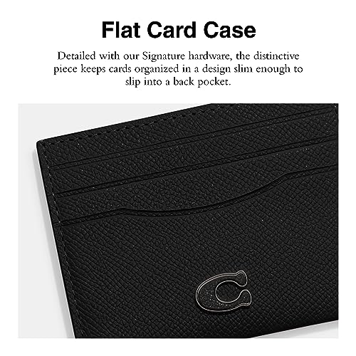 Coach Flat Card Case in Crossgrain Leather, Black, One Size2
