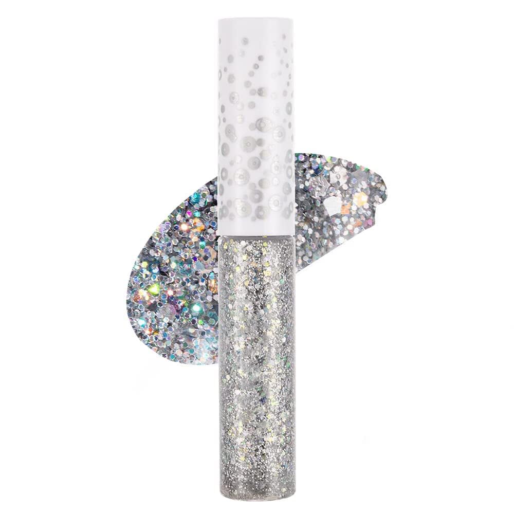 Quxunzzz Liquid Glitter Eyeshadow & Eyeliner - Metallic Glitter Shimmer Eye Looks, Waterproof, Long Lasting & Quick-Drying Sparkling Eye Shadow Makeup Euphoria 02