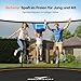 MERACH Trampolin Outdoor 305 cm/366 cm/427 cm/488 cm, Trampolin Sicherheitsnetz und Basketball, MaxLoad 150KG Bodentrampolin Outdoor Gartentrampolin