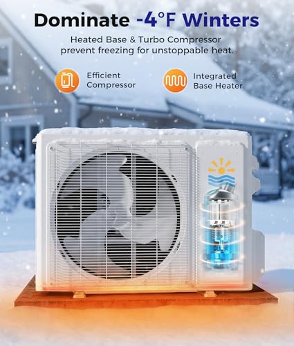 Image of Mini Split Air Conditioner - 11500 BTU Ductless Mini Split Ac /Heating System, 115V 17 SEER2, Precharged Inverter Split AC Unit with Heat Pump System, 750 Sq. Ft, Installation Kit