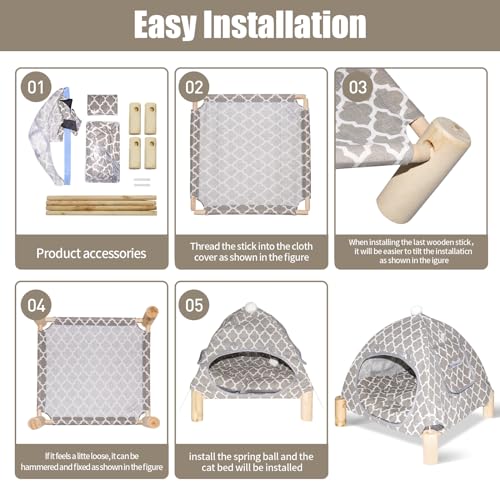 Cama de barraca para cães/gatos, casa de tenda para animais de estimação, cama de rede para gatos, b