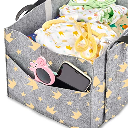 Image of SuperBottoms Diaper Caddy | Diaper Bag | Diaper Organizer | Generously sized Diaper caddy organizer for crib | ( Crowning Glory )