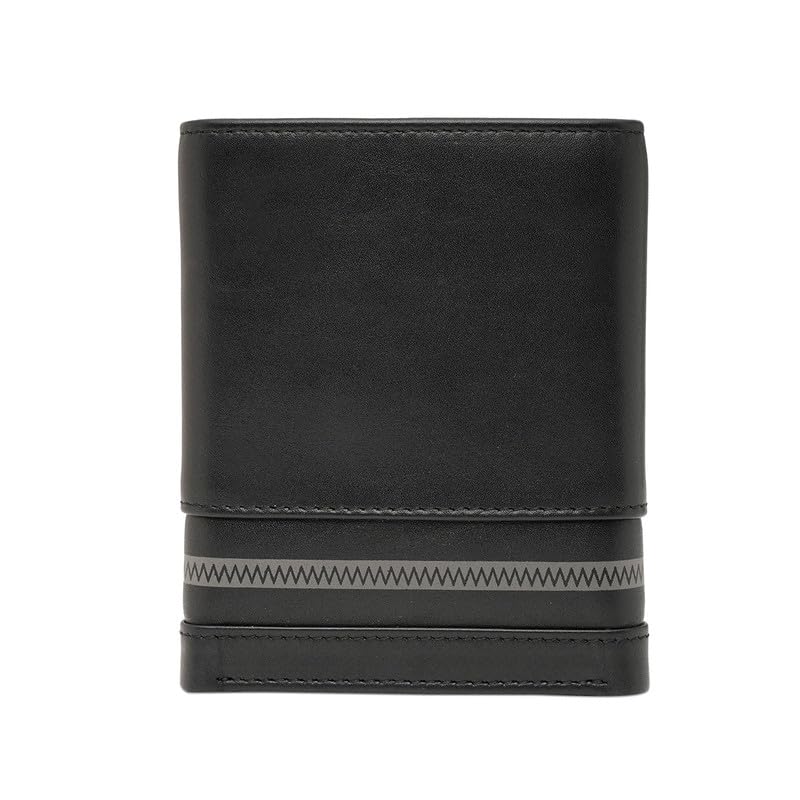 Image of United Colors of Benetton Men's Leather Trifold Wallet Frenda - Black | Compact High-Capacity Design with 6 Card Slots & 1 Compartments | Stylish Purse of Gents