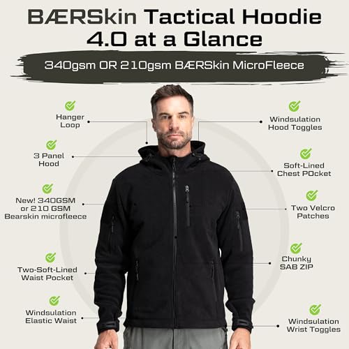 Baerskin Tactical Hoodie Jacket for Men 4.0 - Military Style Fleece Sweater for Cold, Rain, Wind or Snow - Image 3
