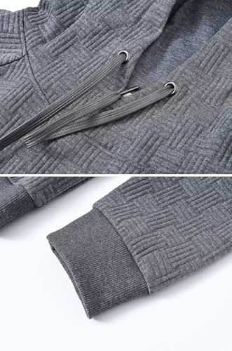 Tyhengta Mens Hoodies Pullover Geometric Texture Casual Hooded Sweatshirts with Kanga Pocket3