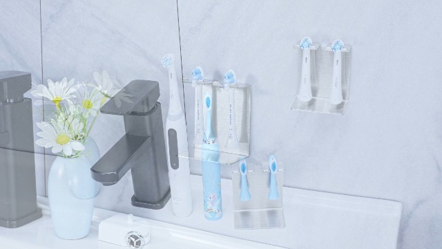 WAYASI Portaspazzolini Da Muro In Acciaio Inox | Per Testine Elettriche E Manuali | 5 Posti - Foto 9