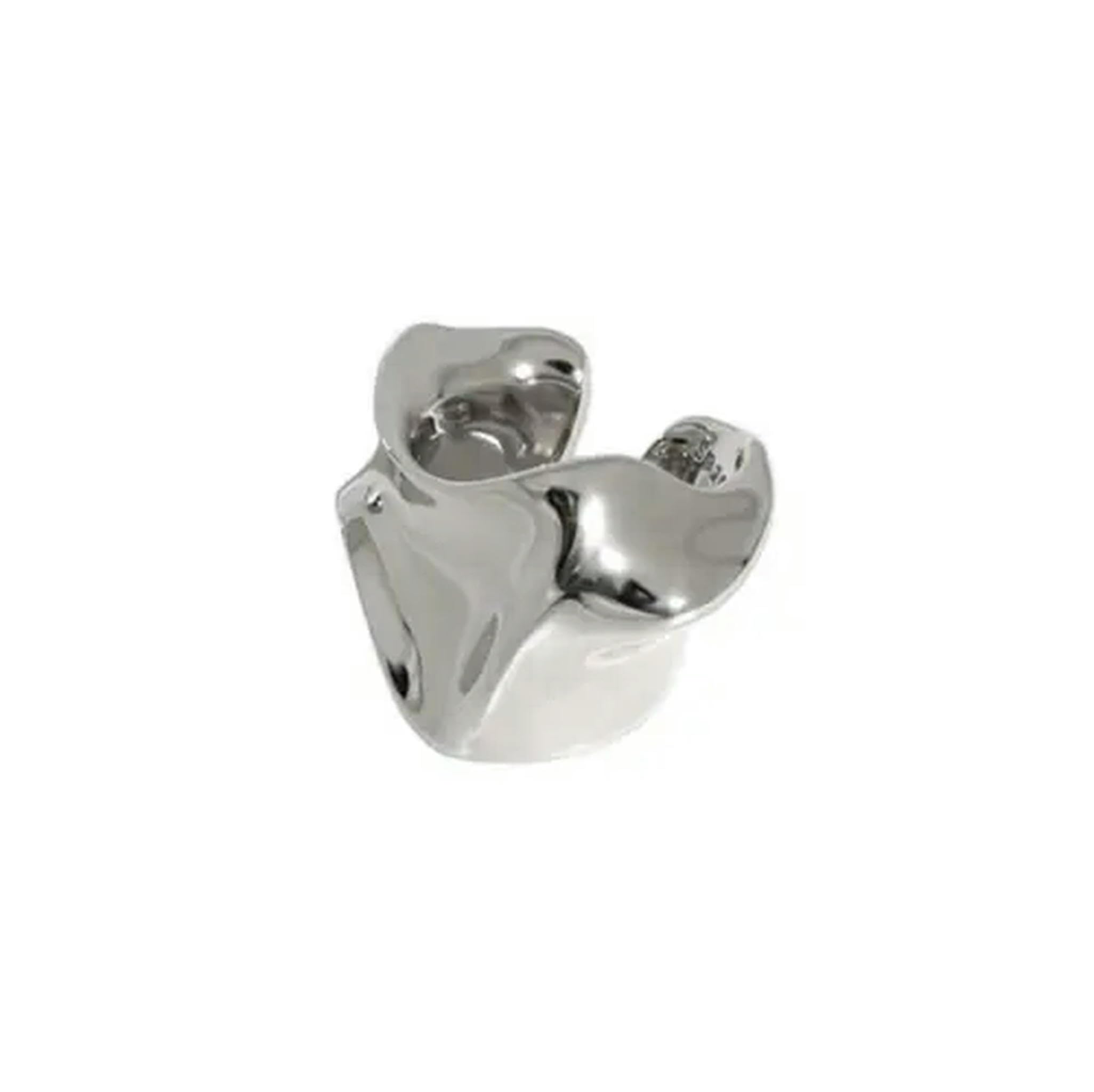 Pendiente de aro de Plata de Ley con Forma Irregular para Mujer, A1326-B, 1 aro pequeño Individual, Dorado