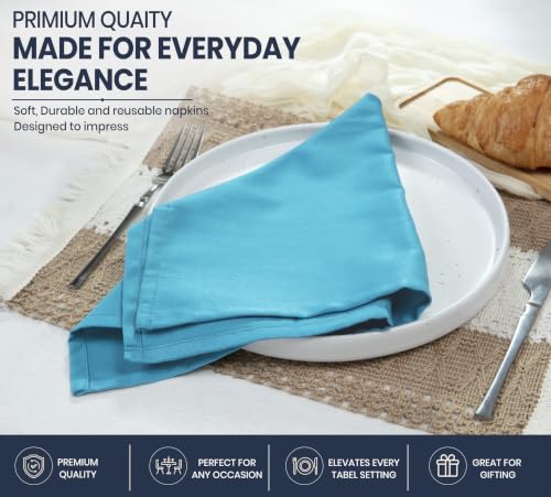 Image of Ruvanti Cloth Napkins Set of 12, Cotton Enrich 18 inchx18 inch - Multi Color