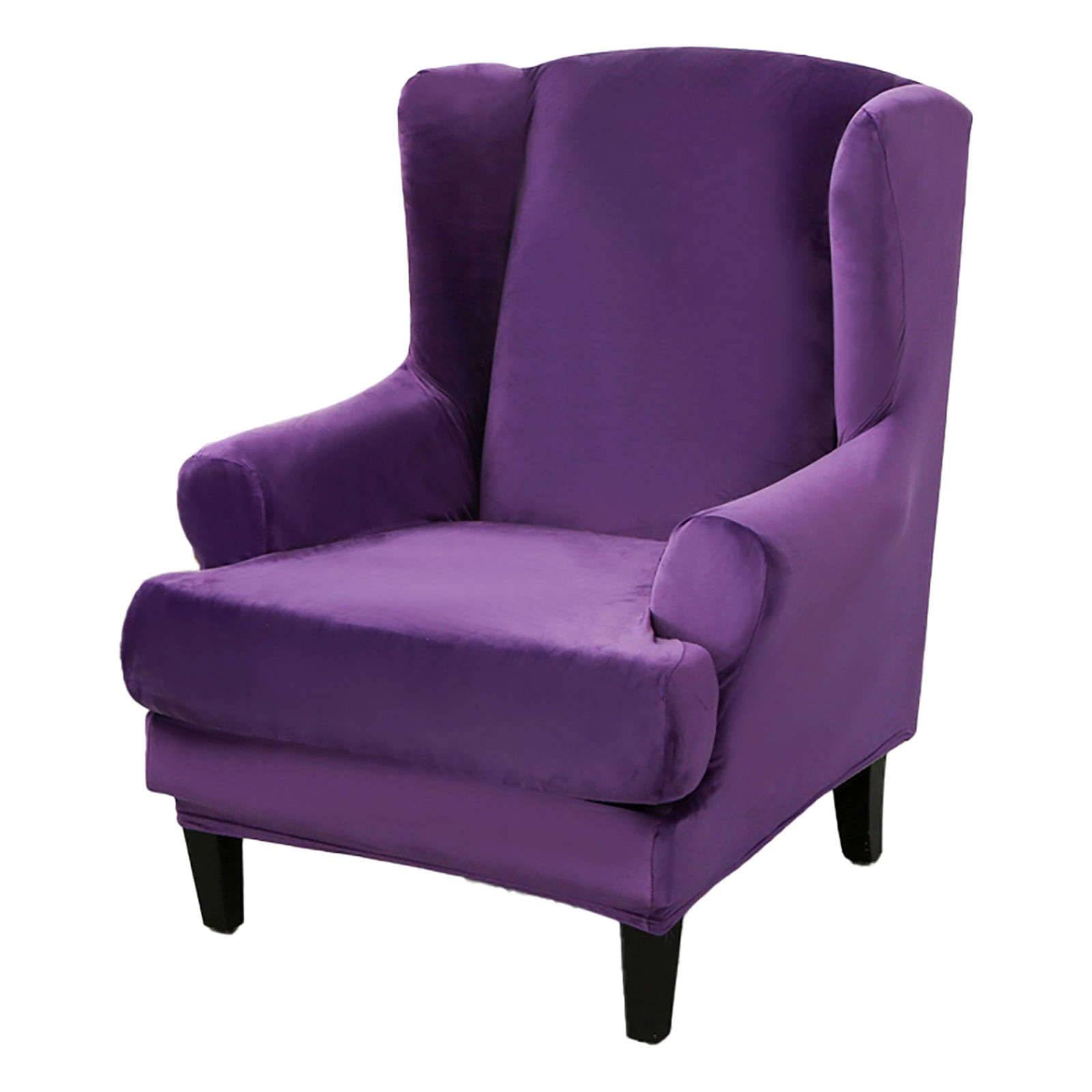Funda de terciopelo para silla orejera que cubre manchas y renueva el sillón de salón