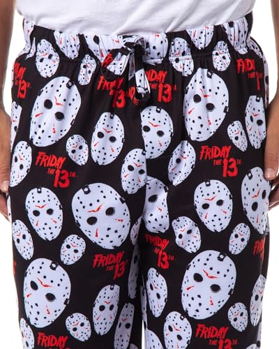 Friday The 13th Mens' Jason Voorhees Mask Horror Allover Print Sleep Pajama Pants3