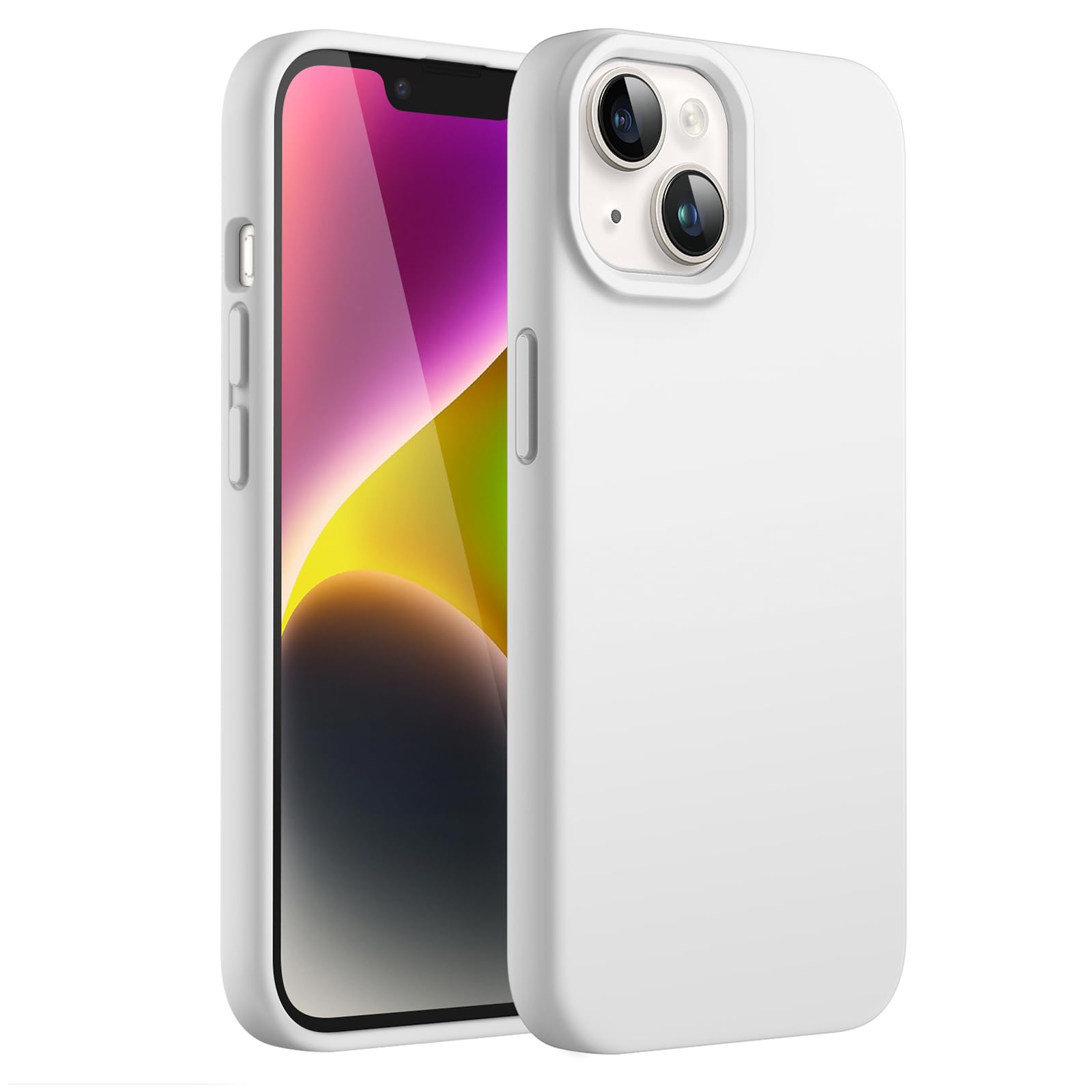 JETech Silicone Case for iPhone 14 6.1-Inch, Silky-Soft Touch Full-Body Protective Phone Case, Shockproof Cover with Microfiber Lining (Starlight)