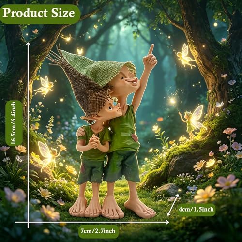 Statue de fée de jardin et frères elfes : le cadeau artisanal idéal - 4