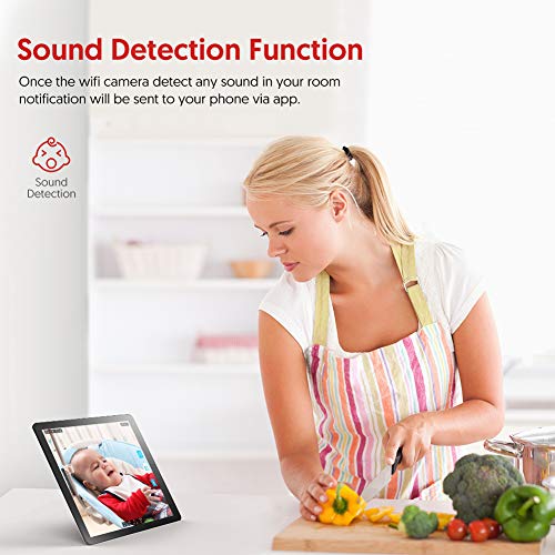 Victure 1080P FHD WLAN IP Kamera, Baby/Haustier/Zuhause Überwachungskamera mit Bewegungserkennung, Nachtsicht, Zwei Wege Audio – Bild 3