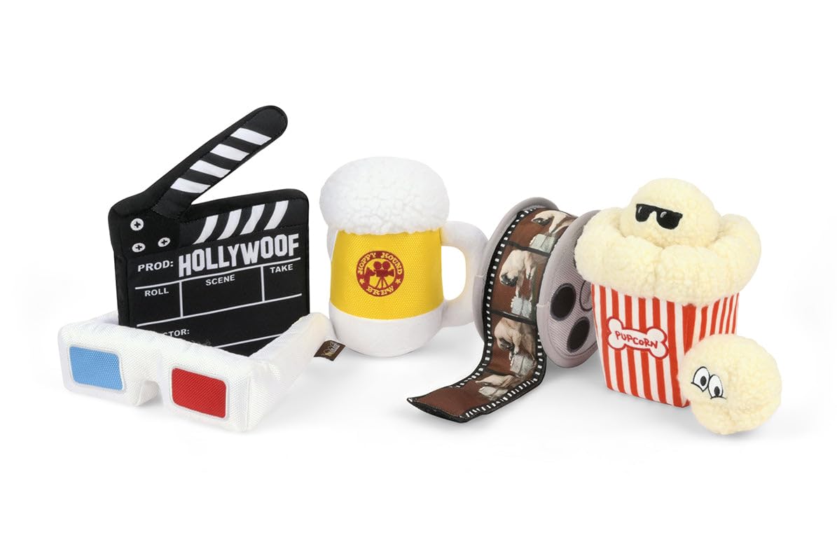 P L A Y Cute Plush Dog Toys - Hollywoof Cinema Movie Themed Durable Squeaker Chew Toys Great