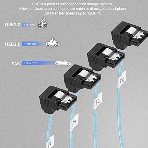 Cable Mini SAS SFF a 4 SATAS 7Pin 1 m miniatura 3