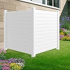 No Dig Air Conditioner Fence PVC Privacy Screen 2 Panels Trash Can Fence Swimming Pool Equipment Enclosure Outdoor Privacy Walls for HOA (50" W X 50" H -2 Panels White)