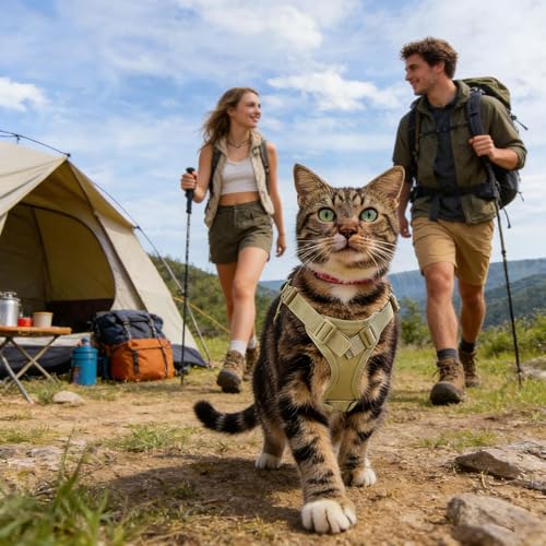 Arnés para gato con asa ajustable y transpirable chaleco antitirones para pasear gatitos 4