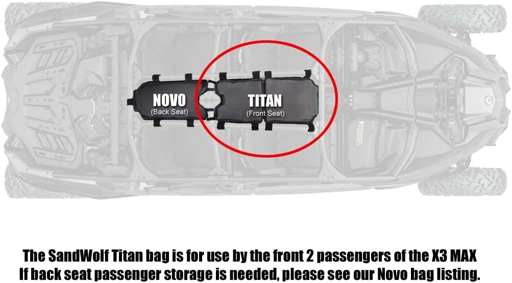 Titan bag, CanAm Maverick X3 MAX 4 Seater Overhead Storage Bag fits a stock cage, 2017-2023