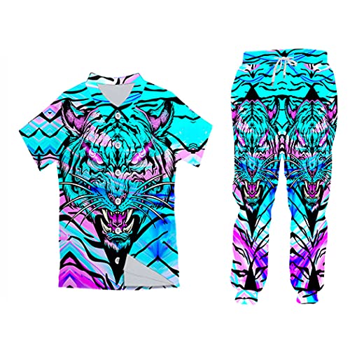 Ensemble sweat à capuche homme tigre 3D pour un style streetwear décontracté au quotidien