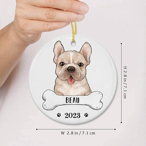 Miniatura 6 de TheUnifury - Adornos personalizados para perro Bulldog francés para árbol de Navidad, regalos de bulldog francés para amantes del bulldog francés,