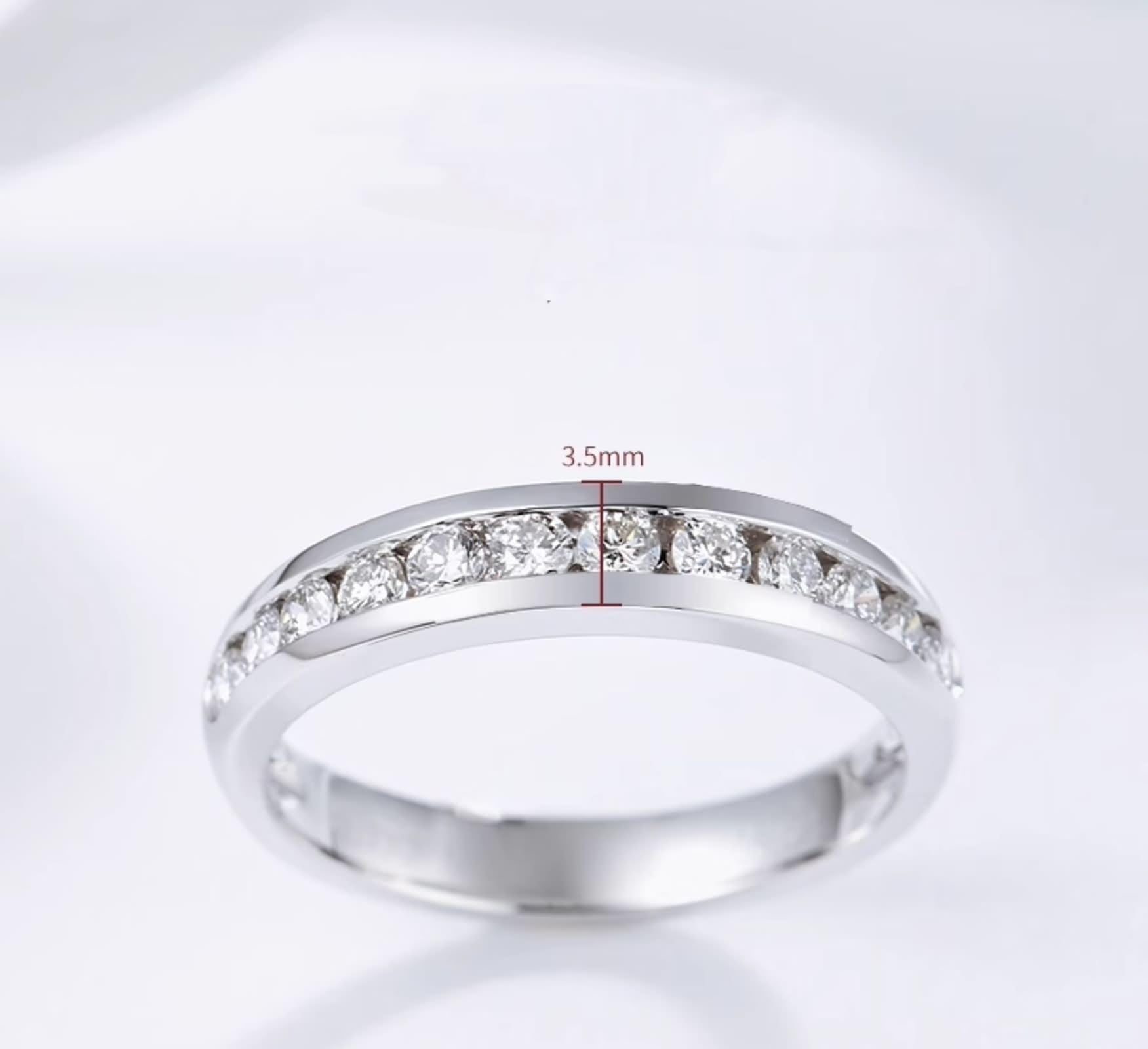Zestaw pierścionków zaręczynowych, srebro z 0,35 ct diamentem Pt950 i białym złotem