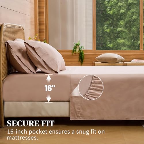 Image of Bedlifes 1000TC Egyptian Cotton King Sheets, 4Pcs, 16 inch Deep Pocket