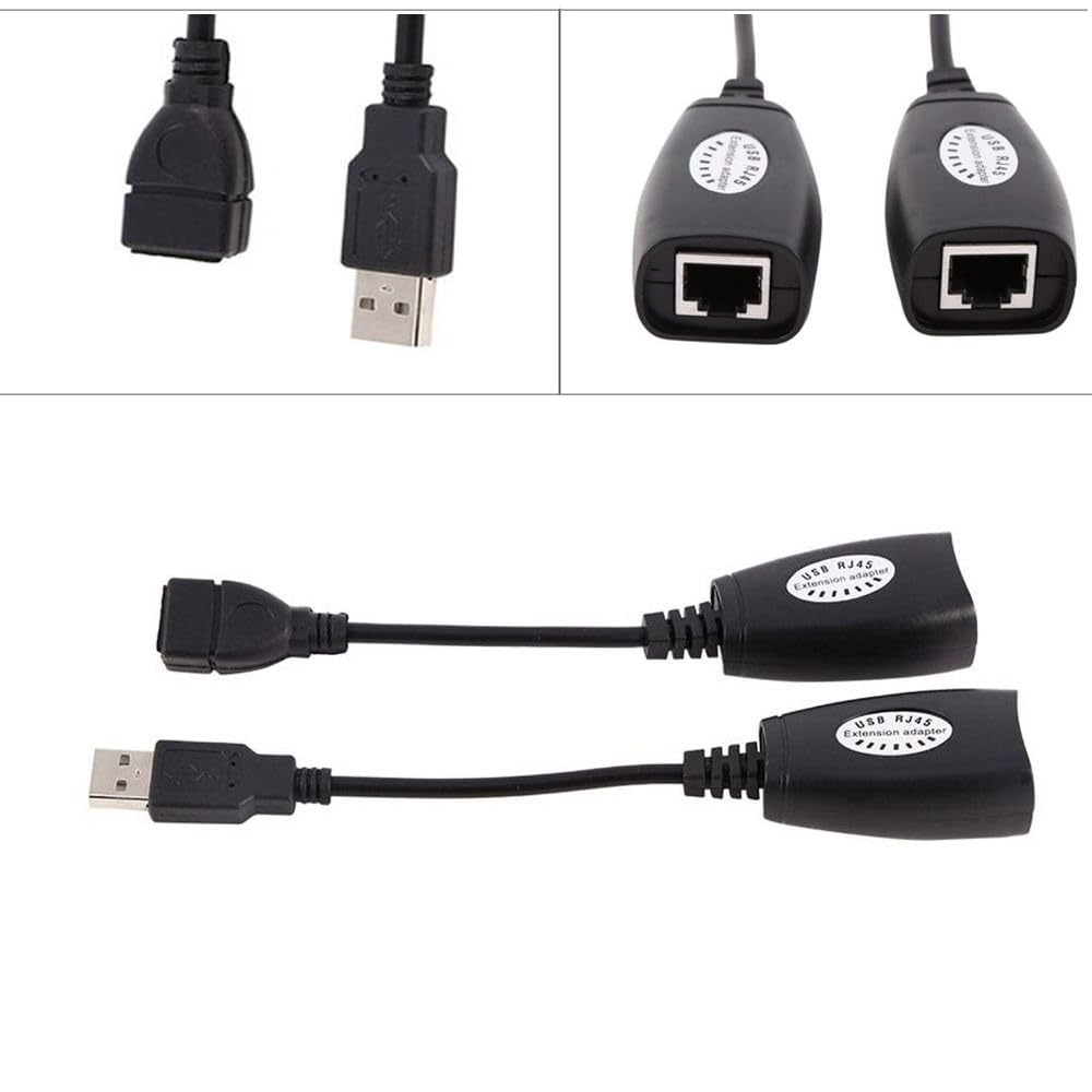 usb to rj45 ethernet adapter extension up to 150ft – wired network extender for usb devices, compatible with keyboard mouse webcam printer