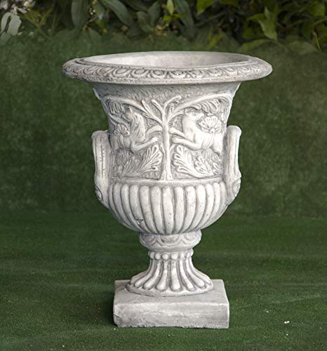 AnaParra Macetero clásica de Hormigón Copa Barcelona 37x46cm. - Resistente UV, heladas, Vientos. Sin Mantenimiento - Hecho en España.Peso: 19Kg.