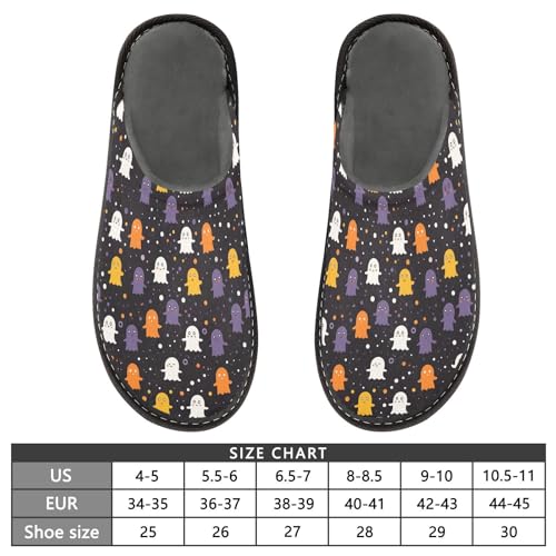 JUNZAN Cute Cartoon Ghosts Memory Foam Slippers for Women Men House Slippers for Bedroom Indoor4
