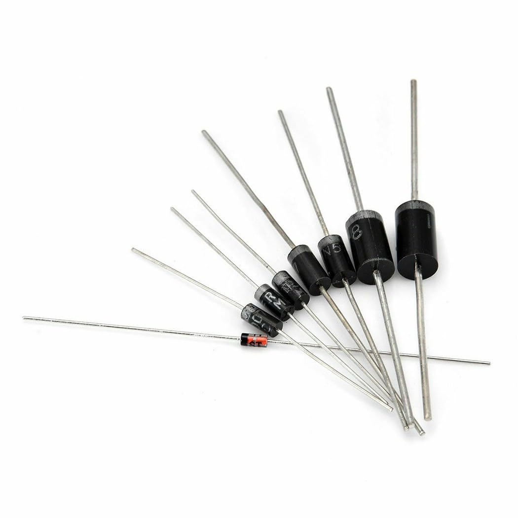 100-teiliges Dioden-Set – 1N4148, 1N4007, 1N5819, 1N5399, 1N5408, 1N5822, FR107, FR207 – 1A, DO-41, Für Elektronik-Reparaturen & DIY