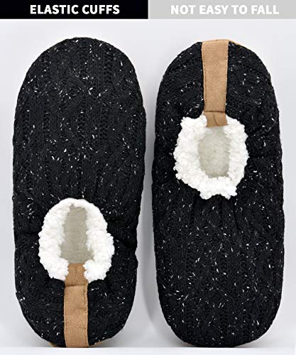 DICUIRD Mens Slipper Socks With Non Skid Bottoms, Warm Slipper Socks With Grippers For Men, Fuzzy House Knit Slippers3
