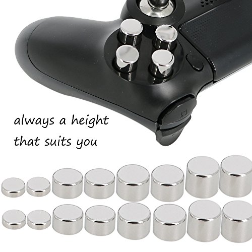 Magnetic Metal Bullet Buttons for PS4 Controller, YTTL Replacement Accessories Thumbsticks Thumb Grips Analog Stick + ABXY + D-pad for PS4 PS4 Slim/Pro games System Controller - Thumbnail 2