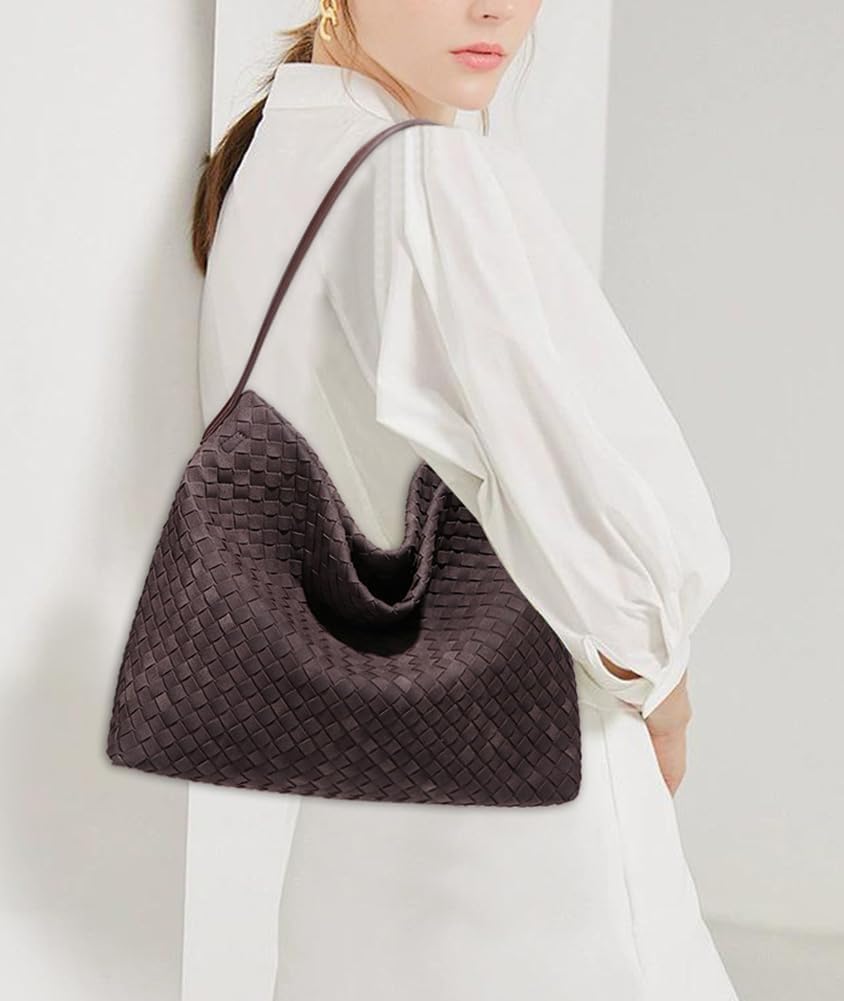 Luxury Suede Woven Hobo Bag Trendy Suede Tote Bags For Women Women’s Shoulder Purse For Travel Work Fall Winter 2025 - Image 2