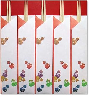 和詩倶楽部 御前御膳箸 奈良吉野産ヒノキの祝箸5膳入り 長さ24cm 両口箸 奉書紙の箸袋入り お正月 祝いの席 檜のテーブルウェア (御福無病箪)