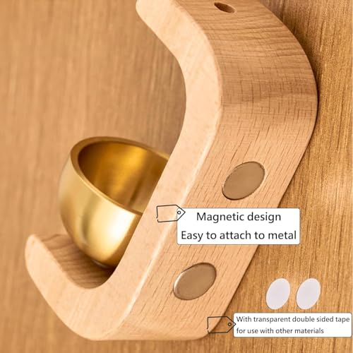 Image of Magnetic Door Chime Bell, Wooden Shopkeepers Bell for Door Opening - Ding Ding Sound