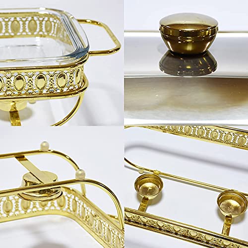 ywewsq Chafing Dish, Edelstahl Rechteckige Chafer Full Size Pfannen, Chafing Dishes Set für Catering Buffetwärmer, für… – Bild 6