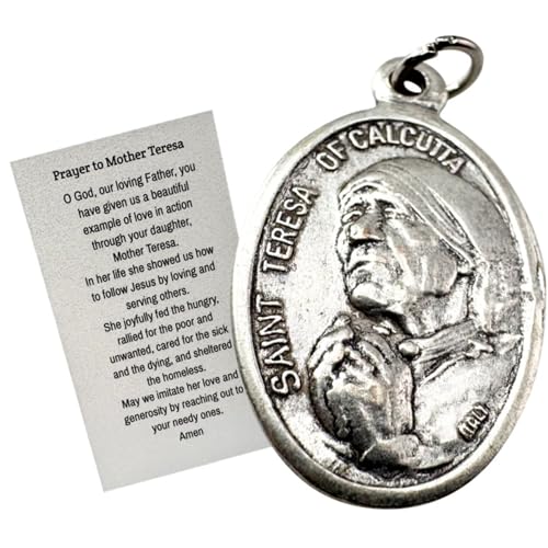 Westmon Works St Teresa of Calcutta Medal Set Italian Metal Medallion with Holy Card