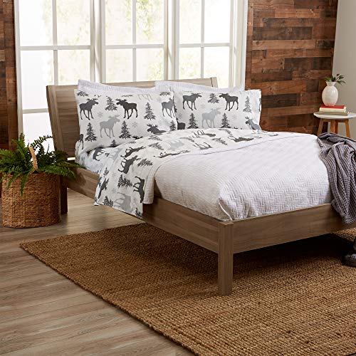 Great Bay Home GB20278-CA 4-Piece Queen Microfiber Sheet Set | Lodge-Printed, Ultra-Soft Sheets | Wrinkle & Fade-Resistant Patterns Drawn From Nature | All-Season Bedding Sheets & Pillowcases. thumb #1