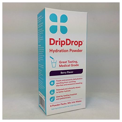 Drip Drop Hydration Powder Berry Flavor 8 Packets Per Box (4 Boxes)