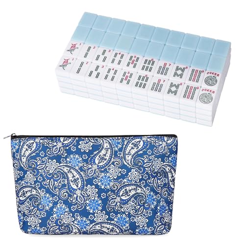 Set de fichas American Mahjong con 166 piezas azules miniatura 1