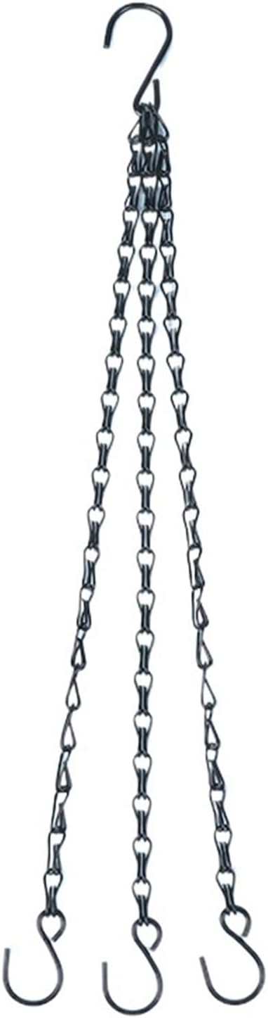 40cm Rattan Hanging Pendant Chain with 3 Hooks Flowers Basket Flower Pot Hydroponic Plants Grow Tools Garden Decorations for Planters(Color A)