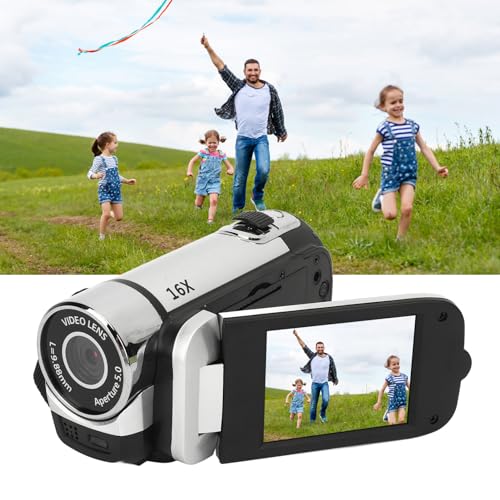 Fockety Digitalkamera Camcorder D90 1080P 16-facher Digitalzoom 2,4 Zoll LCD Bildschirm 32 GB Vlogging Kamera