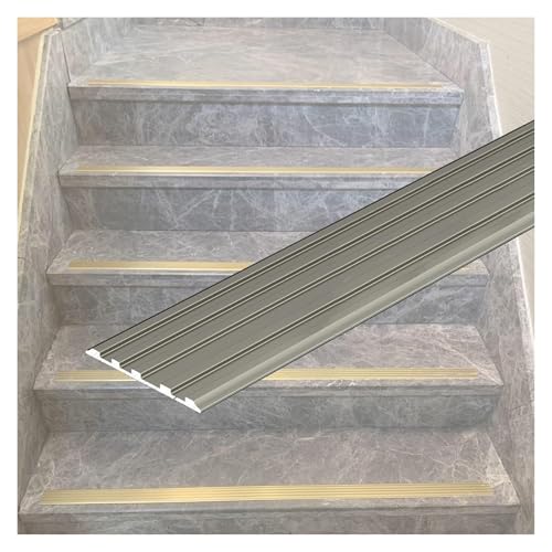 アンチノンスリップ階段ノージング、 アルミ階段段鼻 マルチカラー 90x(4-5)cm(Grays,90x5cm)